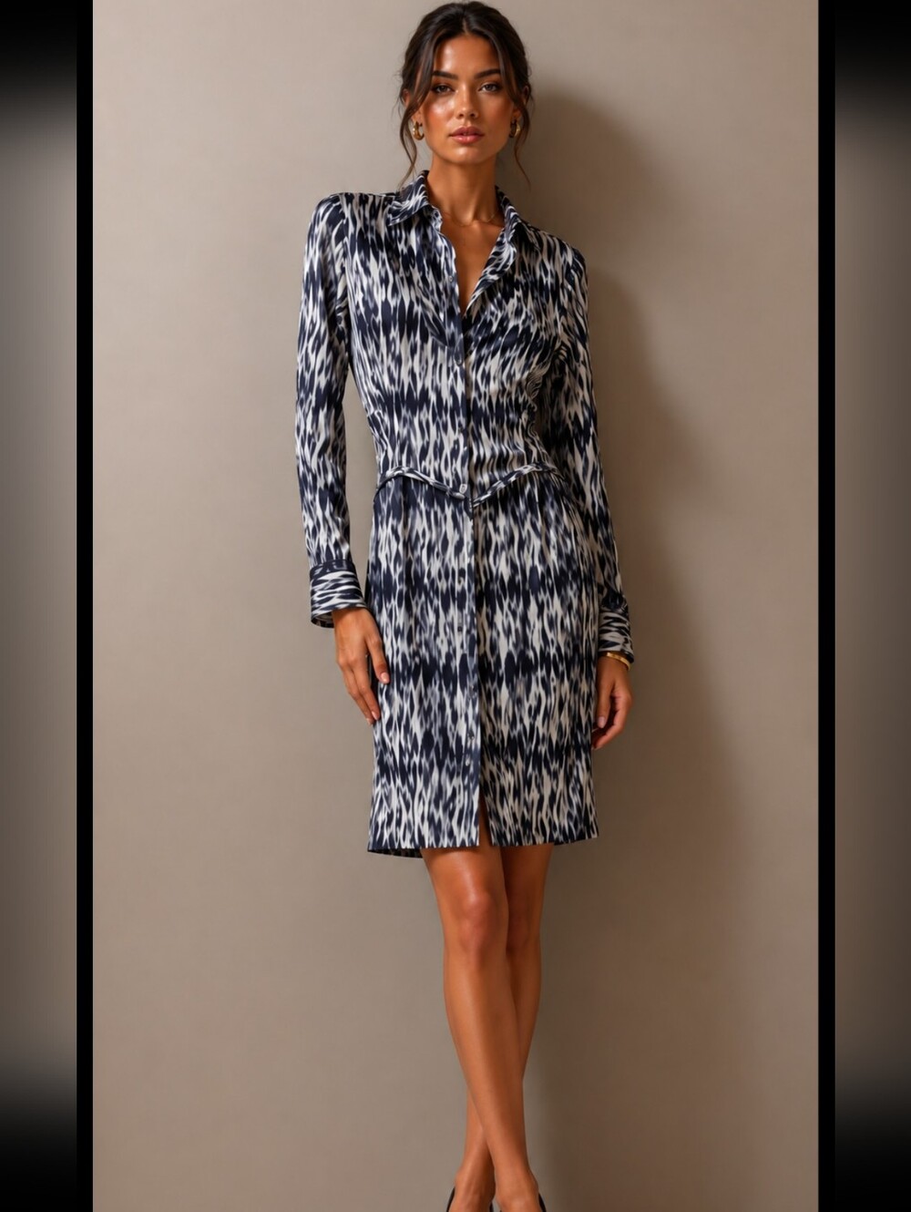 👗Theory Silk Belted Shirt Dress